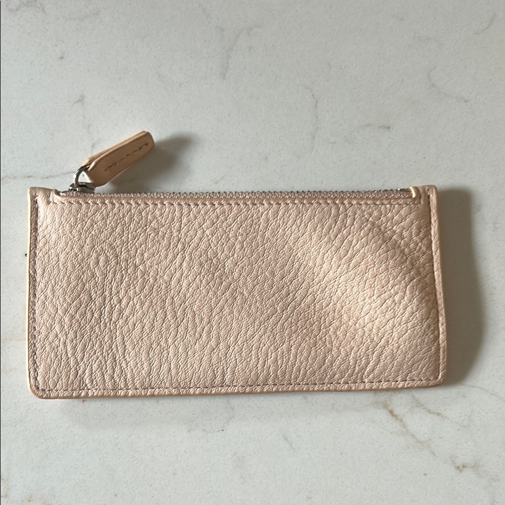Leatherology Devon Slim Zip Card Case wallet  in pale pink